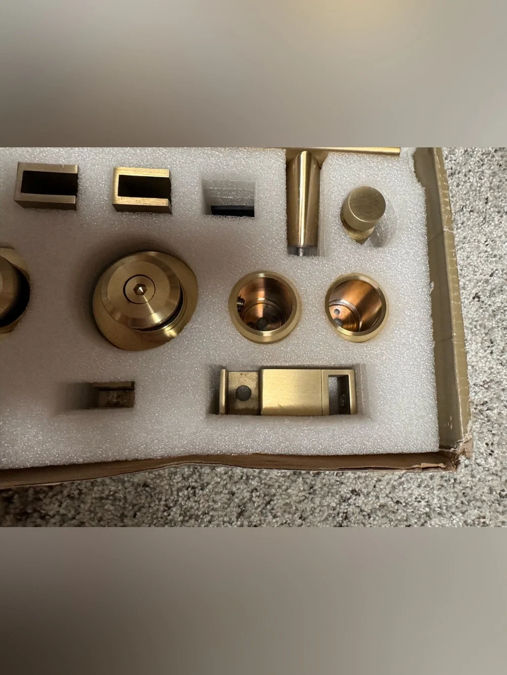 PARTS Eclipse Frameless Sliding Shower Door Brushed Bronze handle and hardware